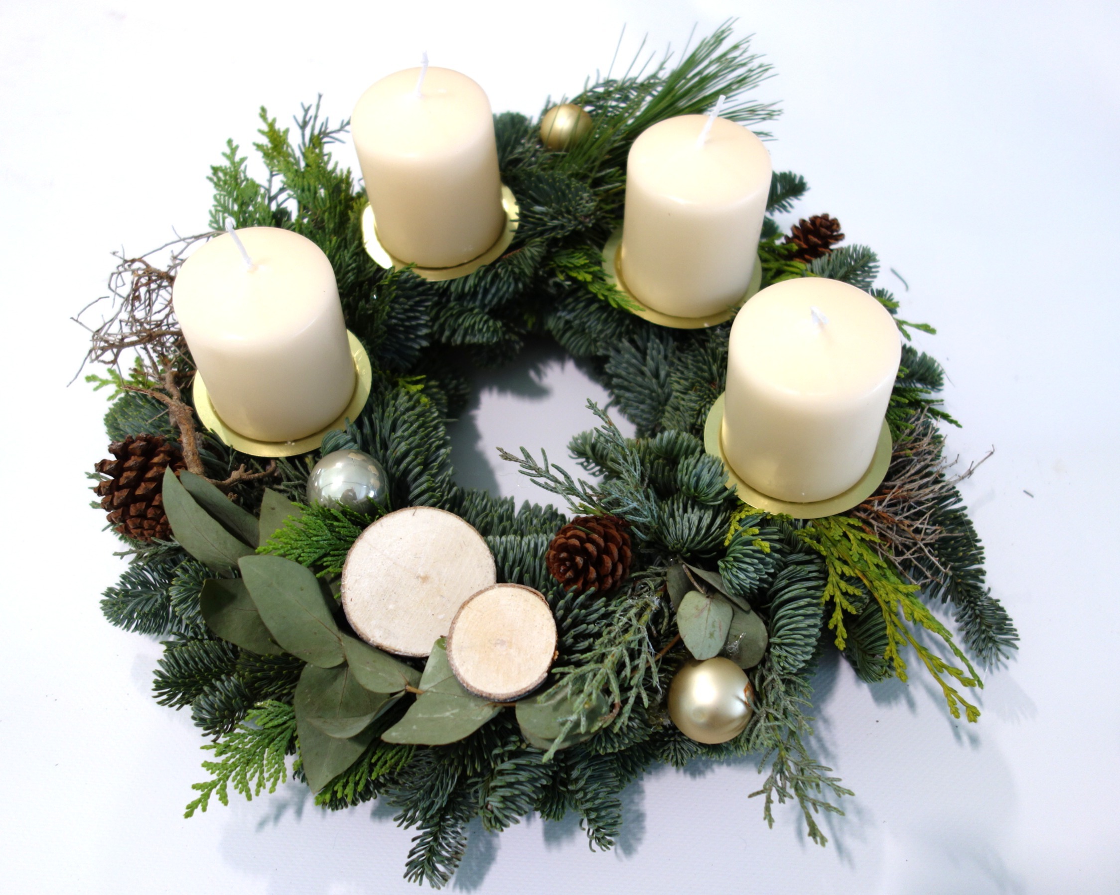 Adventskranz "Vorfreude", creme